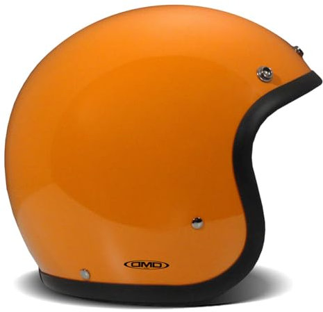 DMD Vintage Solid Orange Open Face Helm Jethelm Motorradhelm, S