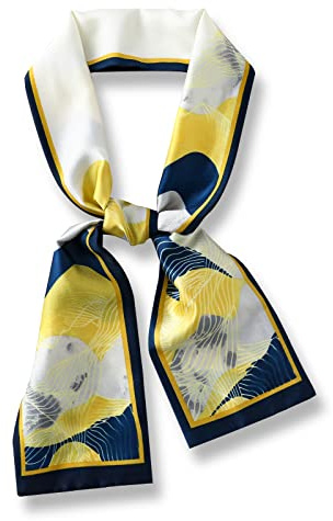 LumiSyne Femme Foulard En Soie Écharpe Maigre Imprimé à Pois Motif Paisley Style Rétro Classique Foulard En Satin Étroit Et Longue Fichu Décoratif Bandeau De Cheveux Bandanas Cravate Ruban Foulard