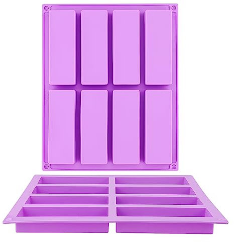 2pcs 8 cavità grande rettangolare Granola Bar stampi in silicone nutrizione/cereali bar stampi burro cioccolato bar stampo energia bar maker sapone budino stampi per brownie mais pane