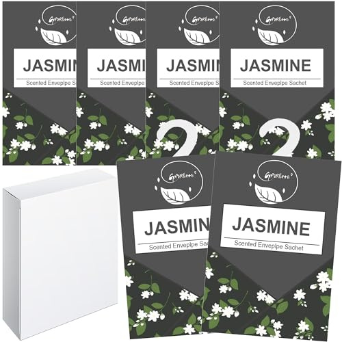6PCS Sachet Armoire Parfumé, Sachet Parfumé Armoire Sent Bon Maison, Sachets Lavande Placards Parfum Voiture, Parfum d Ambiance Maison Parfum d'intérieur, Desodorisant Vetement Armoire (Jasmin)