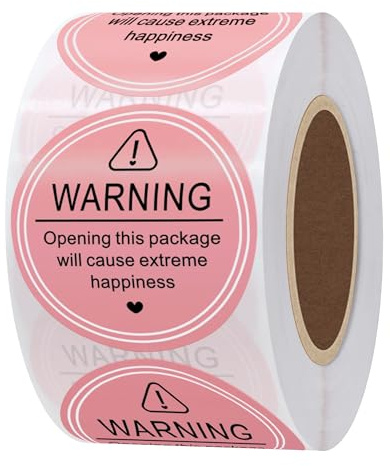HYBSK Pink Warning Happiness Package Stickers 2 Inch Opening This Package Will Cause Extreme Happiness Stickers 300pcs Small Business Thank You Labels for Wrap