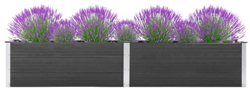 ShGaxin Arriate Elevado de jardín, Mesa De Cultivo, Huerto Domestico, Cultivo De Plantas Aromaticas, Arriate De Jardín, WPC Gris 200x50x54 cm