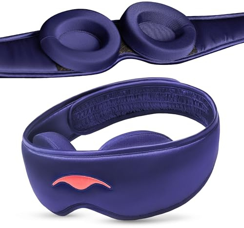 Manta Silk Sleep Mask – Premium 22 Momme Silk Eye Mask, Designed for Blackout Comfort, Breathable and Washable, Adjustable Fit (Purple)