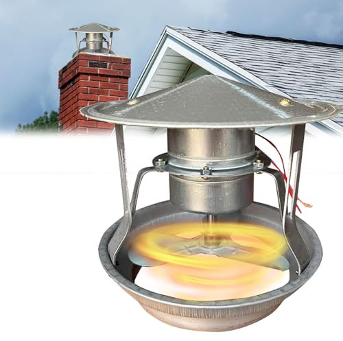 Ventilateur Évacuation des Fumées, Chapeau de Cheminée de Cheminée 40W Ventilateur de Cheminee 12,5-17cm Ventilateur Aspiration Silencieux pour Machine à Fumée pour Cheminee