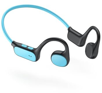 iClever Casque à conduction osseuse pour enfants, sécurité à oreilles ouvertes, étanchéité IPX5, flexion à 360°, casque léger sans fil Bluetooth 5.3, écouteurs pour enfants USB-C pour iPad, tablette,