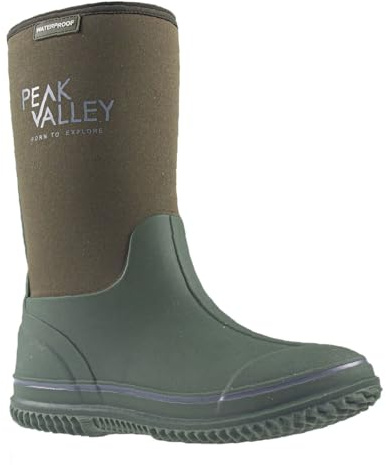 LADIES WATERPROOF NEOPRENE WELLINGTON WOMENS BOOTS INSULATED RUBBER GARDEN WELLIES WALKING FESTIVAL YARD OUTDOOR HUNTING MUCKER (GREEN, UK Footwear Size System, Adult, Women, Numeric, Medium, 6.5)