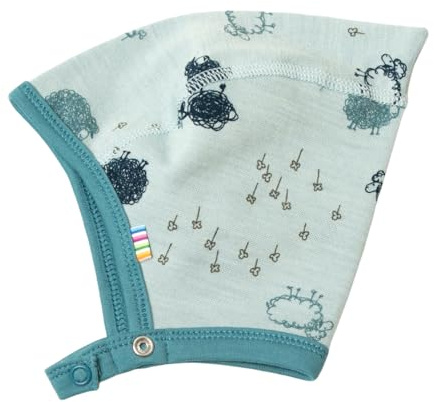 Joha Baby Jungen Mädchen Mütze Merinowolle/Bio-Baumwolle, Größe:34, Farbe:Blue AOP