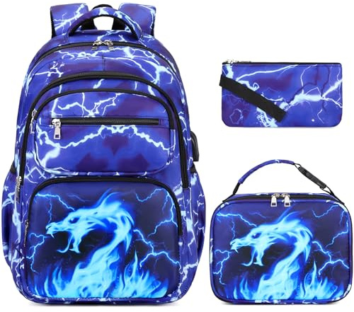 Bevalsa Student Schulranzen Junge Schulranzen (Drache Blitz)