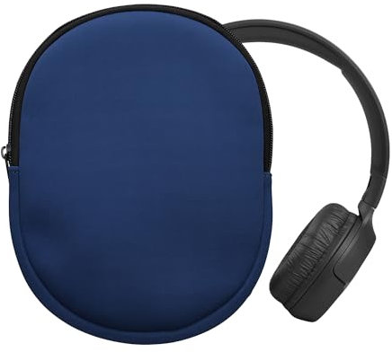 kwmobile Housse Compatible avec Tune 600 / 500BT / 510BT / 450 étui - Housse de Protection Souple en néoprène pour Casque Audio 21,5 x 16 cm - Bleu foncé