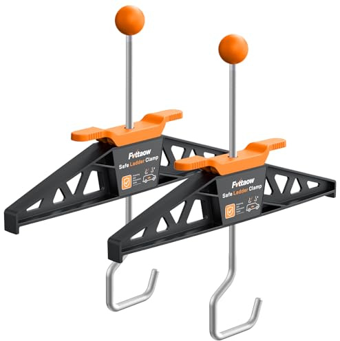 Fvttaow Ladder Clamps, Ladder Roof Rack Clamps 2 Pack, Ladder Clamp Built in Lock Ladder Bracket for Roof Rack Ladder Clamp,Orange