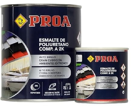 ESMALTE POLIURETANO DOS COMPONENTES BRILLANTE. Gris Antracita RAL 7016. 750ML+100ML. Excelente adherencia para pintar sobre hierro, fibra, cristal.