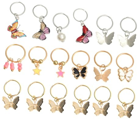 HONITANO Pinzas Cabello Mariposas 18 Piezas Tamaño Mediano Accesorios para Rastas y Trenzas Mujeres Uso Diario Joyas Cabello Estilo Mixto Varios estilos