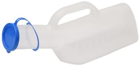 MUCKLILY Bouteille Urinoir Portable pour Homme et Femme 1000ml en Plastique Bleu, Grosse Capacité Couvercle, pour Hôpital et Camping