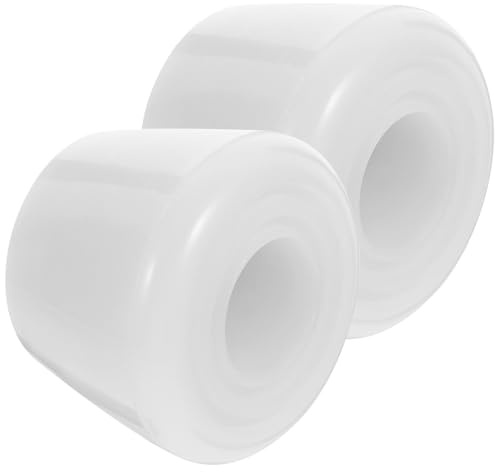 PERSELOSO Patin à roulettes Frein en PU Blanc Résistant à l'usure Grosse Surface de Freinage, Accessoire pour Rollers Outdoor, 1 Set Complet Support et Vis