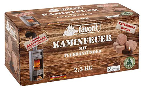 Favorit JUMBO Lichtwürfel 2,5 kg in wiederverschließbarer Faltschachtel aus Naturholz und Wachs (Kamin), Holz