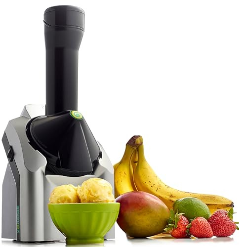 Yonanas Classic Frozen Fruit Soft Serve Maker for Healthy Vegan and Dairy-Free Treats, 200W Silver Machine with 36 Recipes, BPA Free, Easy to Clean, Quick and Simple to Use