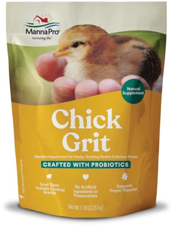 Manna Pro Chick Grit Digestive Supplement for Young Growing Poultry & Bantam Breeds, No Artificial Ingredients or Preservatives, Natural Supplement with Insoluble Crushed Granite, 5 lbs