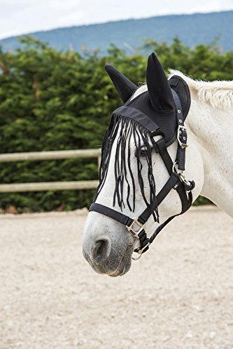 Unbekannt Preiswerte Netzhaube mit Fliegenfransen, schwarz, Warmblut