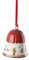 Villeroy & Boch Toy's Delight Decoration Campanella, Addobbo per Albero di Natale, Porcellana, Rosso/Bianco/Oro