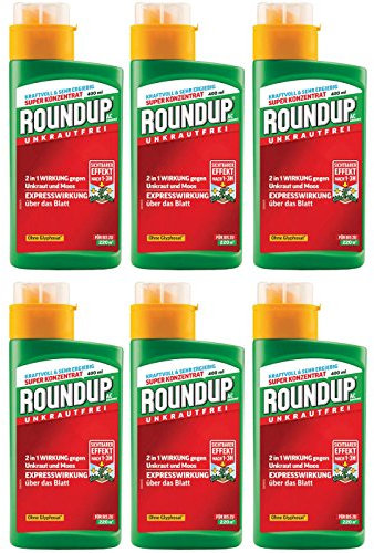 GARDOPIA Sparpaket: 6 x 400 ml Roundup AC Konzentrat Unkrautfrei zur Bekämpfung von Unkräutern, Gräsern und Moos, für bis zu 1320 qm plus Gardopia Zeckenzange mit Lupe