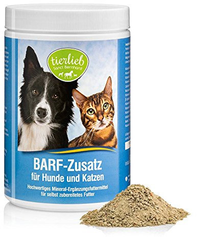 tierlieb Sanct Bernhard Barf Zusatz für Hunde+Katzen, mit natürlichen Mineralstoffen, lebenswichtigen Vitaminen, Spurenelementen, Inhalt 800 g Granulat