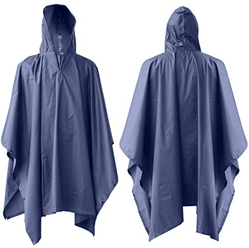 ElifeAcc Vattentät poncho multifunktionell regnponcho vuxen vattentät för utomhusaktiviteter, Marinblått Xsp, one size