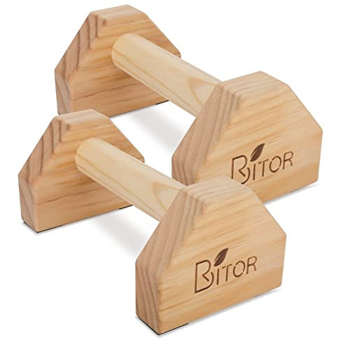 BRITOR Liegestützgriffe, liegestutzgriff holz Parallettes Gravity Fitness, Calisthenics Mini-Handpumpen, Liegestütze, für Fitness, Gymnastik, Aerobic, Bodybuilding, rutschfest und langlebig, 1 Paar