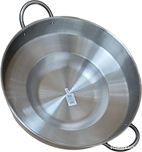 Roy Large Mexican Style Wok Comal Cazo Griddle Fryer Chicharron Deep Fry Pan Stainless Steel For Carnitas Panza Abajo 23 Paella