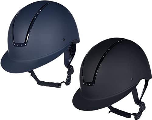 HKM Lady Shield Diamond Casco de Montar para Mujer Azul Oscuro 52-54 cm