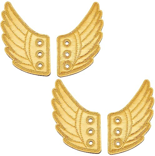 GORGECRAFT 2 paire D'Ailes de Chaussures Dorées Breloques Brillantes Attrayantes Chaussures D'Ange Décorations Accessoire pour le Style de Sport Quotidien Collocation Mode Patin à Roulettes Haut Toile