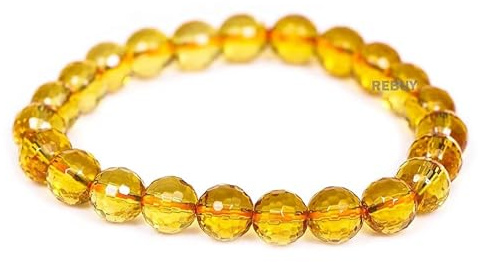 RebuyUK Citrine Bracelet for Men & Women Natural Certified Healing Crystal Bracelet Adjustable | Stone of abundance and prosperity| Perfect Crystal Gift