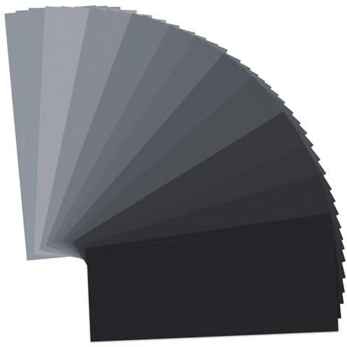 URAQT Schleifpapier Set, 36 Stück Trocken Nass Sandpapier, Körnung 150/240/320/400/600/800/1000/1200/1500/2000/2500/3000, für Auto, Holzmöbel, Lack, Metall, Glas, Stein, Wände Schleifen, 23 x 9.3cm