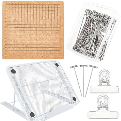 CHSG Macrame Board Stand Macrame Board Set Macrame Board & Pins con soporte ajustable Herramientas Supplies Knitting Assistant Board Board para macrame y anudar, pulsera artesanal de trenzado