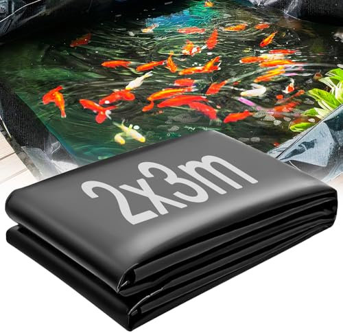 2m x 3m Bache Bassin, 0.2mm Epaisseur Bâche pour Bassin Extérieur, HDPE Liner Bassins Jardin pour Préformé Jardins Aquatiques, Poisson, D'agrément, Cascade