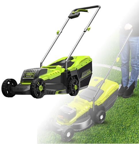 Cortacésped Inalámbrico (De Empuje). Compartimento Doble para Batería, Gran Resistencia Y Ajuste De Altura De Corte De Tres Velocidades. Batería De 4.0 Ah Y Cargador Incluidos.