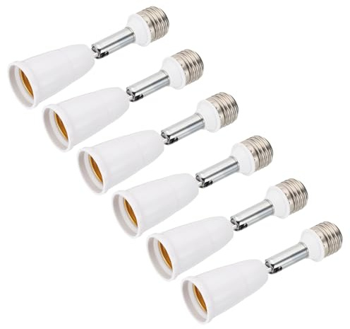VIAPUICE Light Socket Extender Adapter 5.5 6 Pcs White | E26 to E26 Light Bulb Base Socket Adapter Extension Max 60W for Home DIY Standard Lamp Bulb Stand Lighting Fixture