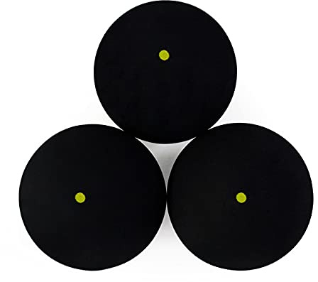 YGBWAOV 3 Pezzi Palla da Squash con Un Punto Giallo Palle di Gomma Sportive Un Bassa velocità da Competizione per Giocatori Professionisti