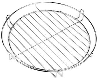 Hero Grille de cuisson chromée 30 cm avec rail de suspension, grille de maintien au chaud pour barbecue suspendu à 3 pieds