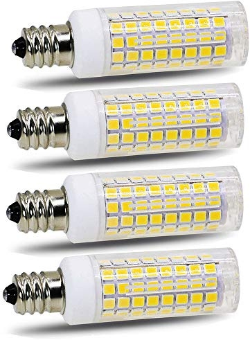 youbiao zhou E11 led Bulb 75w 100w Halogen Bulbs Replacement, JD T4 e11 Mini Candelabra Base 110V 120V 130 Voltage Input Light Bulbs, Pack of 4 (Daylight 6000K)