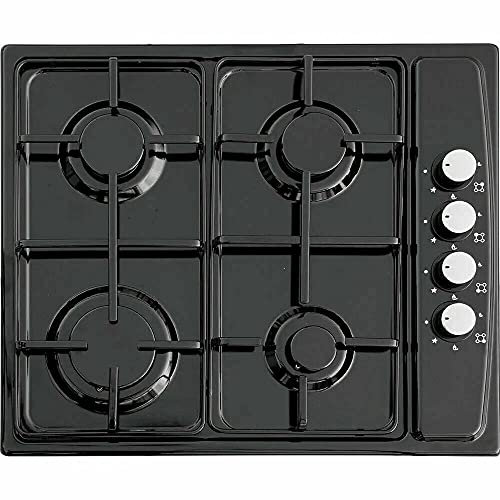 Piano Cottura 60 Cm da Incasso 4 Fuochi a Gas Luxell Lx-410 Bf Acciaio Inox Nero valvolato