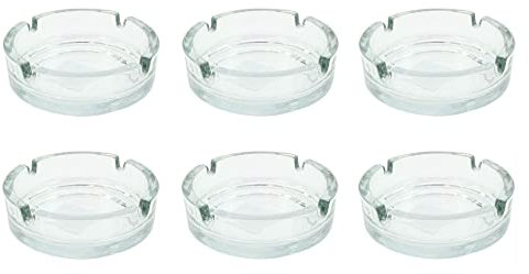 Aschenbecher Glasaschenbecher Ascher Glas stapelbar runde Ausführung für Zigaretten 6 Stück Set, Größe:Durchmesser 11 cm