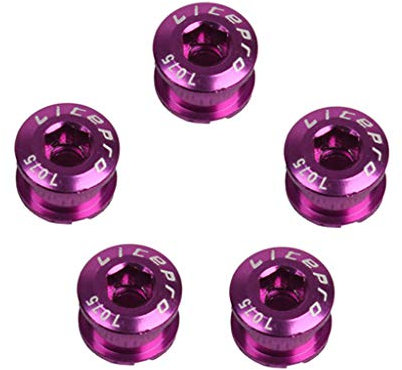 Leeadwaey Viti per ruota dentata per bicicletta 5PCS Bullone per ruota corona Viti a disco per bici viola