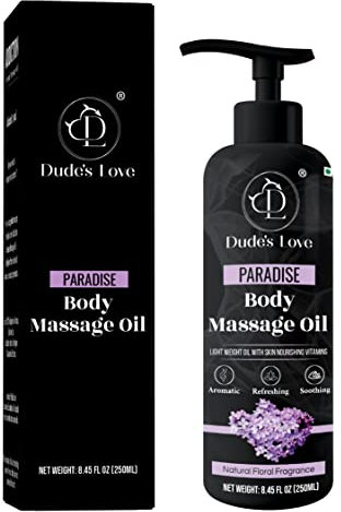 Organisch – Essbares Körpermassageöl mit Lavendelblüten – entspannend, beruhigend und fleckenfrei | Nicht klebriges Aromatherapie-Öl mit ätherischem Orangenblüten- und Lavendelöl