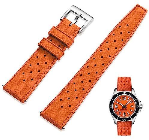 Niziruoup Cinturino Orologio Gomma Fluorurata FKM 18mm 20mm 22mm Tropical Stile Sgancio Rapido Cinturini FKM Rubber Strap Gomma Bracciale Orologio Cinturini di Ricambio per Uomo Donne