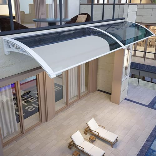 Türüberdachung für den Außenbereich, wasserdichte Markise, Metall-Fenstermarkise, Veranda-Markise, Regenschutz, transparente Tür, Gartenüberdachung