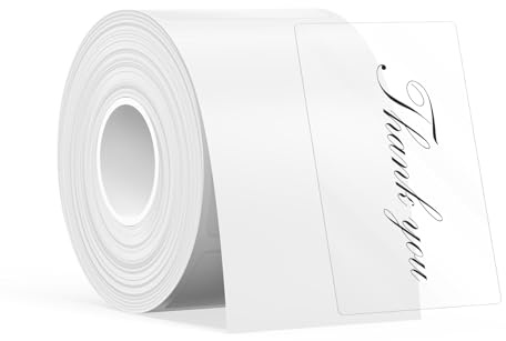 SUPVAN T50M Etiketter, 40mm x 60mm, 125 St/Rull, Svart På Transparent | Termisk, Vattentät, Oljeresistent, Slitstark, Stark Vidhäftning, Automatisk Identifiering, för Skola, Kontor och Hem