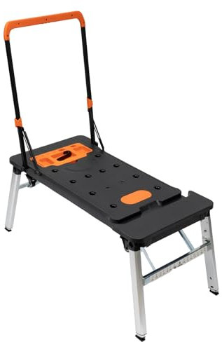 Banco de trabajo plegable 7 en 1, universal, capacidad de carga de 250 kg, mesa de trabajo móvil multifunción para caballete, plataforma de trabajo, plataforma, tabla rodante, carro de transporte y