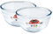 Ôcuisine® Bowl Glass Round Mixing & Prep Bowls | Extreme Resistance | Oven Safe - Freezer Safe - Microwave Safe | Borosilicate Glass | Made in France (Mixing Bowl 1LT (Pack of 2))