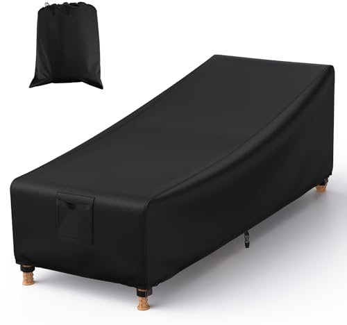Farfy Funda para Tumbona de Jardín con Ventilación, Correas con Hebilla, 200x75x40/70cm, Funda Protectora para Tumbona de Jardín Impermeable 600D Oxford de Alta Resistencia