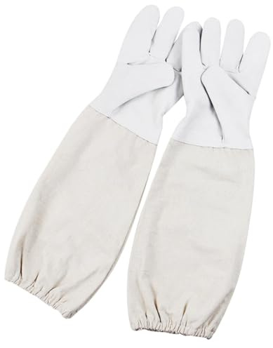 Sarini Beekeeping Gloves Goatskin Large Protective Gloves for Beekeeper with Vented Sleeves